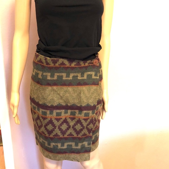 Vintage Wool wrap skirt size 11 - Picture 2 of 8